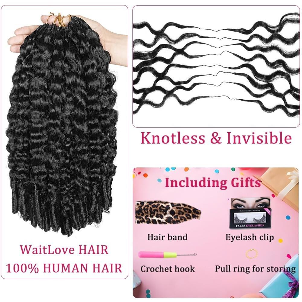 Burmese Curly Crochet Human Hair 22 Inch 180g Human Hair Crochet Bundles Knotles